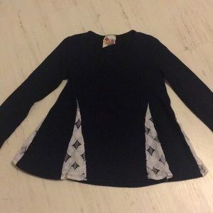 Navy long sleeve with floral net